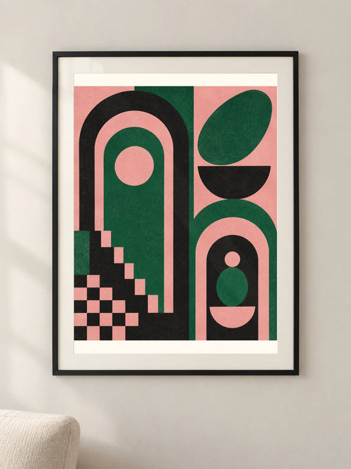 אות ורוד — תמונה לבית — framed — minimal-room-v3