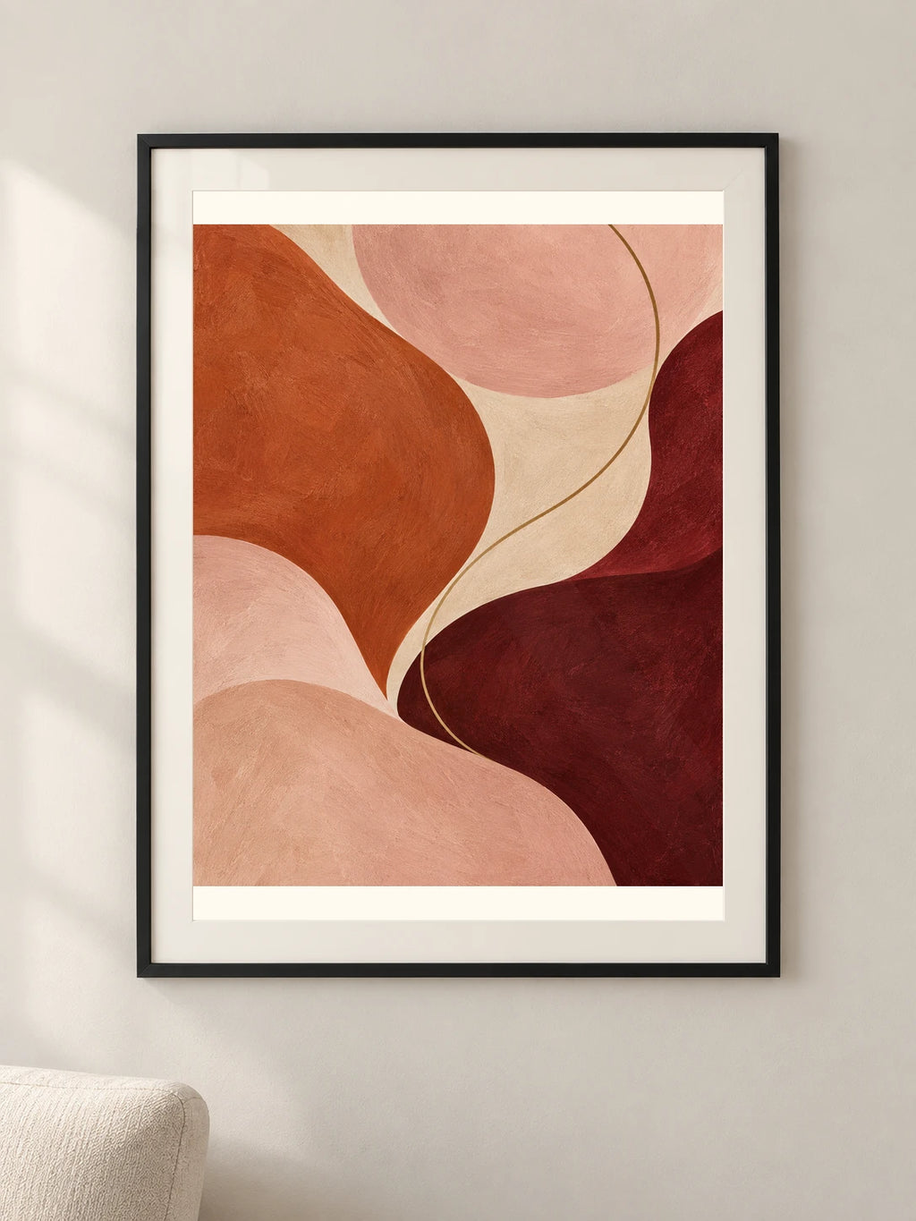 זרימה בטרקוטה — תמונה לבית — framed — minimal-room-v3