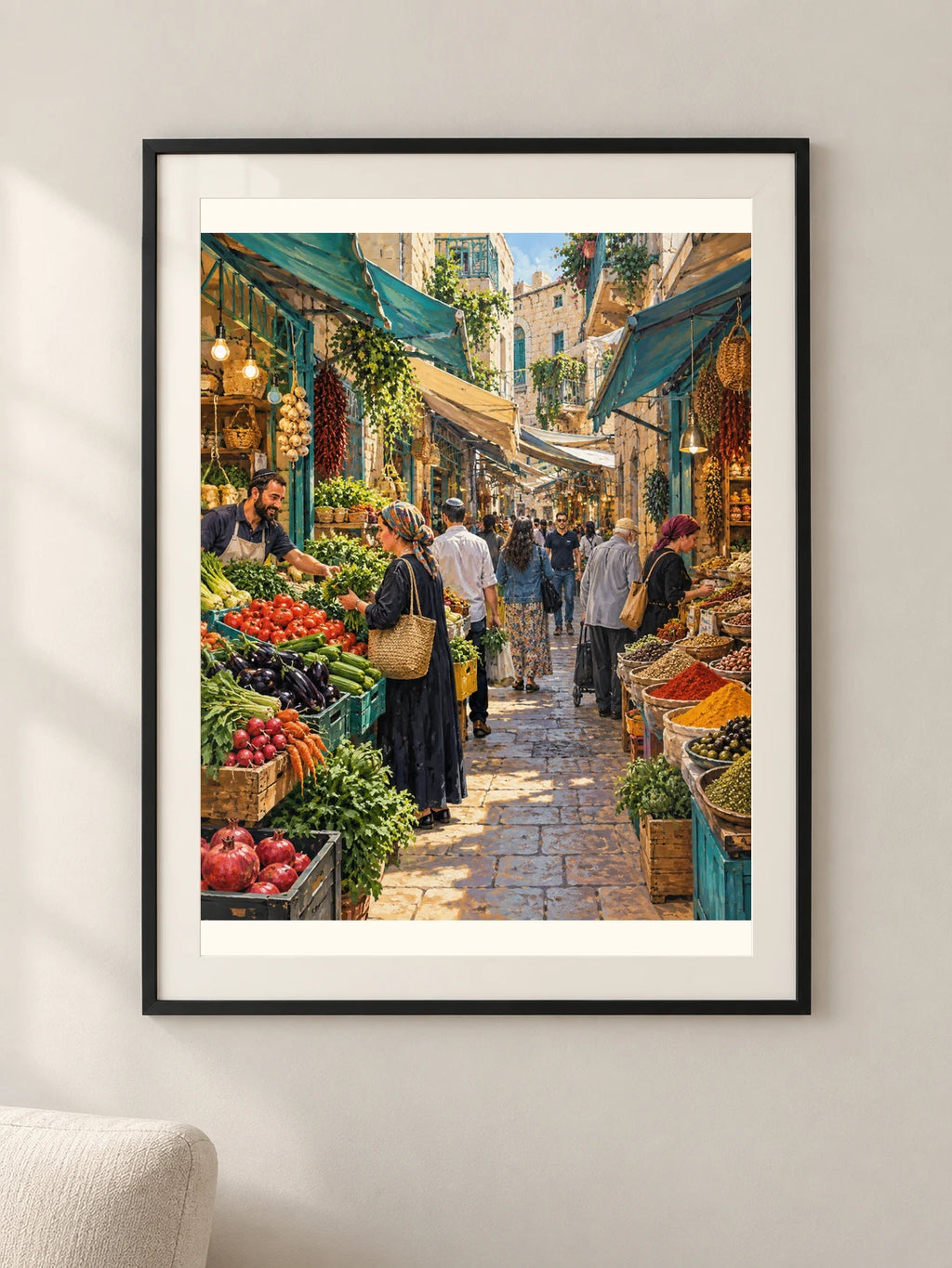 צבעים במחנה יהודה — תמונה לבית — framed — minimal-room-v3
