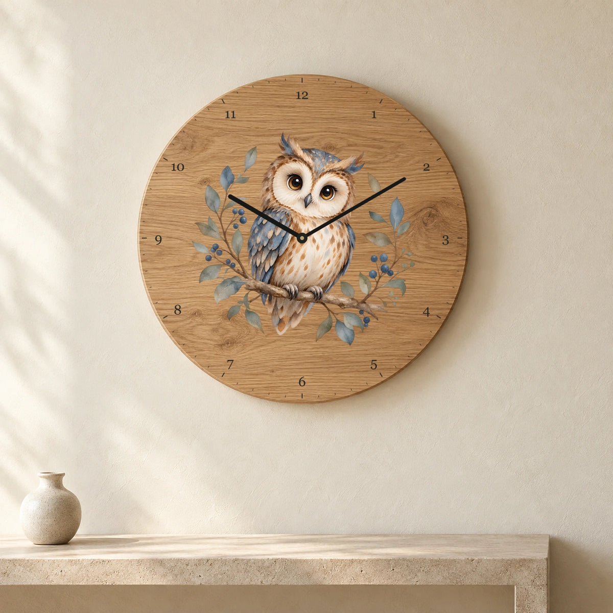 שעון עץ — ינשוף — room — oak-clock-room-v1
