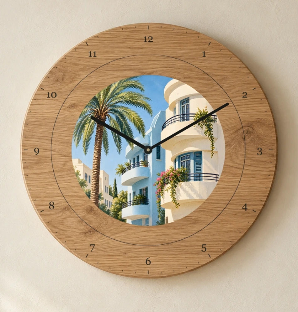 שעון עץ — תל אביב — detail — oak-clock-room-v1
