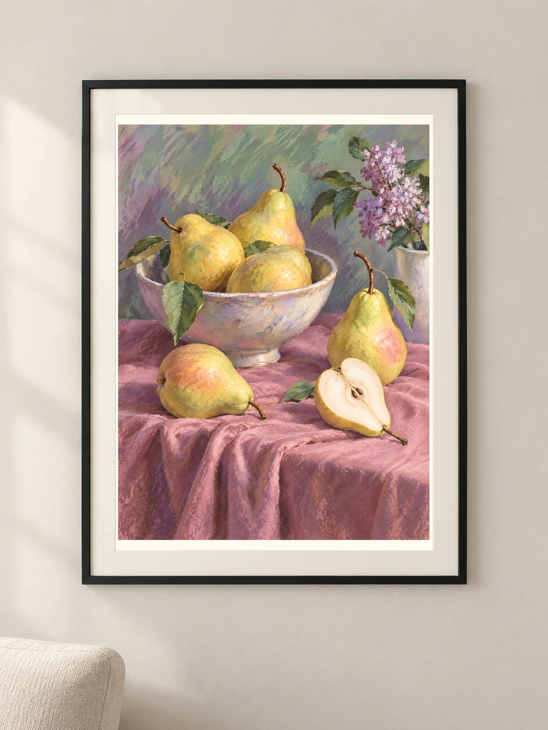 אגסים ורודים — פוסטר אמנות מקורי — framed — minimal-room-v3