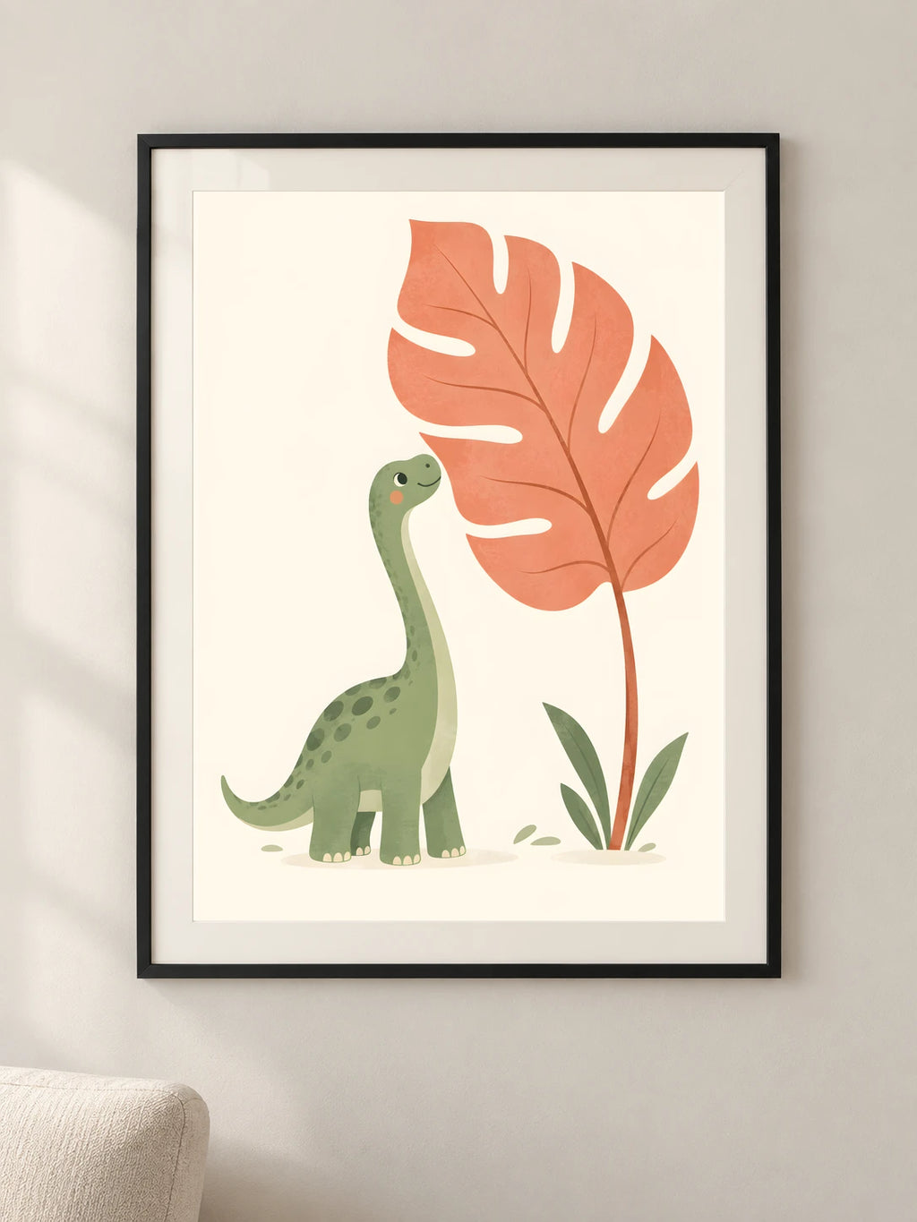 דינוזאור בגינה — framed — minimal-room-v3