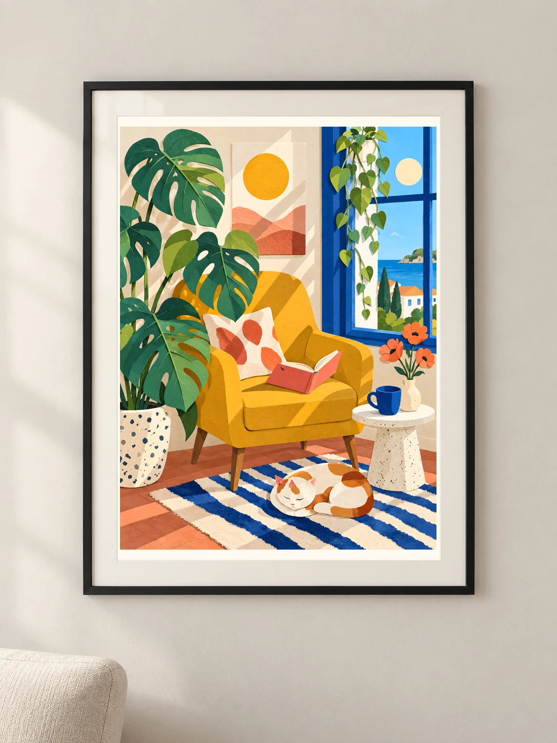 חדר מלא שמש — פוסטר אמנות מקורי — framed — minimal-room-v3