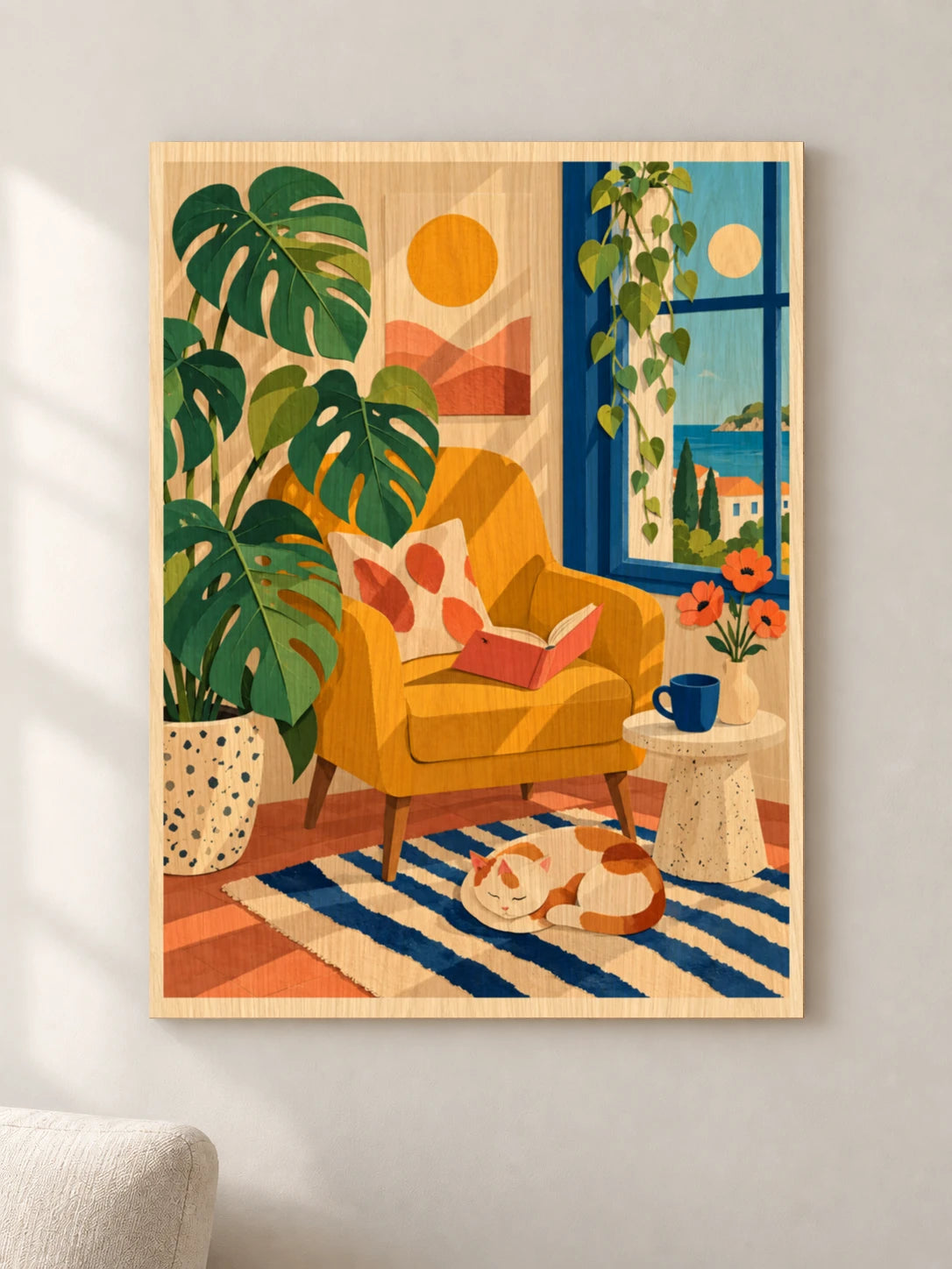 חדר מלא שמש — פוסטר אמנות מקורי — wood — minimal-room-v3