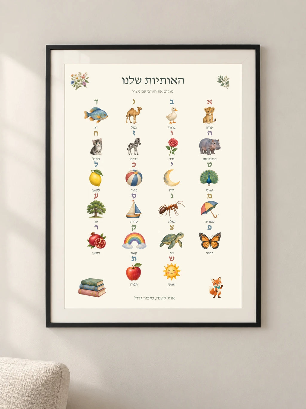 האותיות שלנו — framed — minimal-room-v3