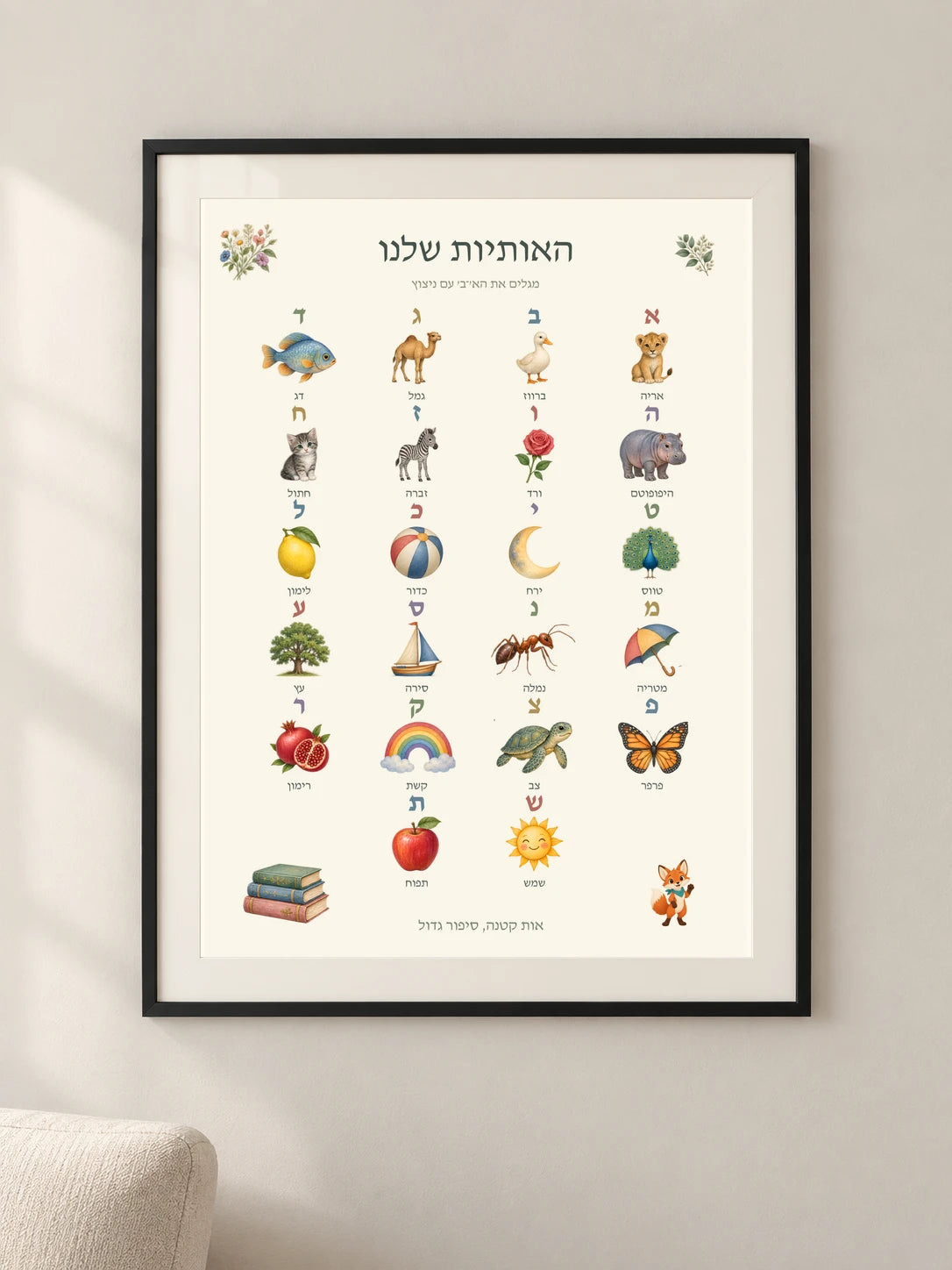 האותיות שלנו — framed — minimal-room-v3