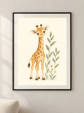 ג׳ירפה בגינה השקטה — framed — minimal-room-v3