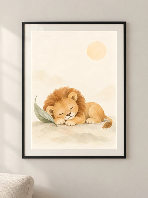 אריה קטן נח — framed — minimal-room-v3