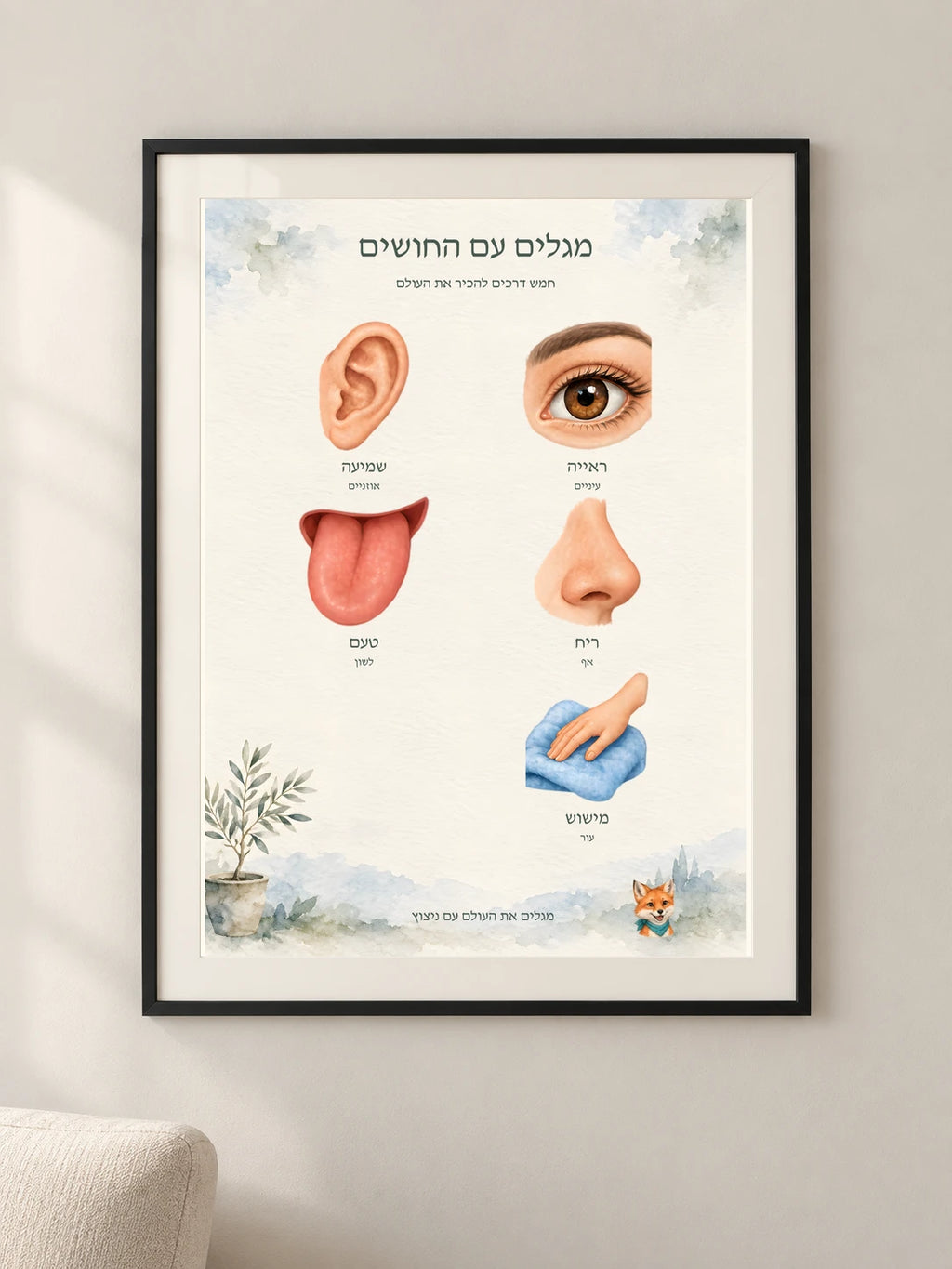 מגלים עם החושים — framed — minimal-room-v3