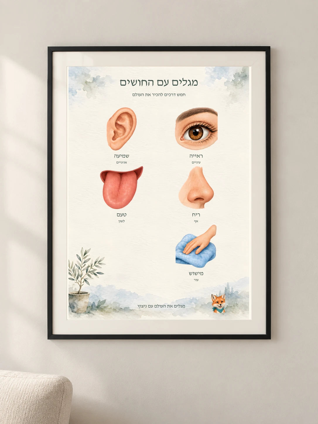 מגלים עם החושים — framed — minimal-room-v3