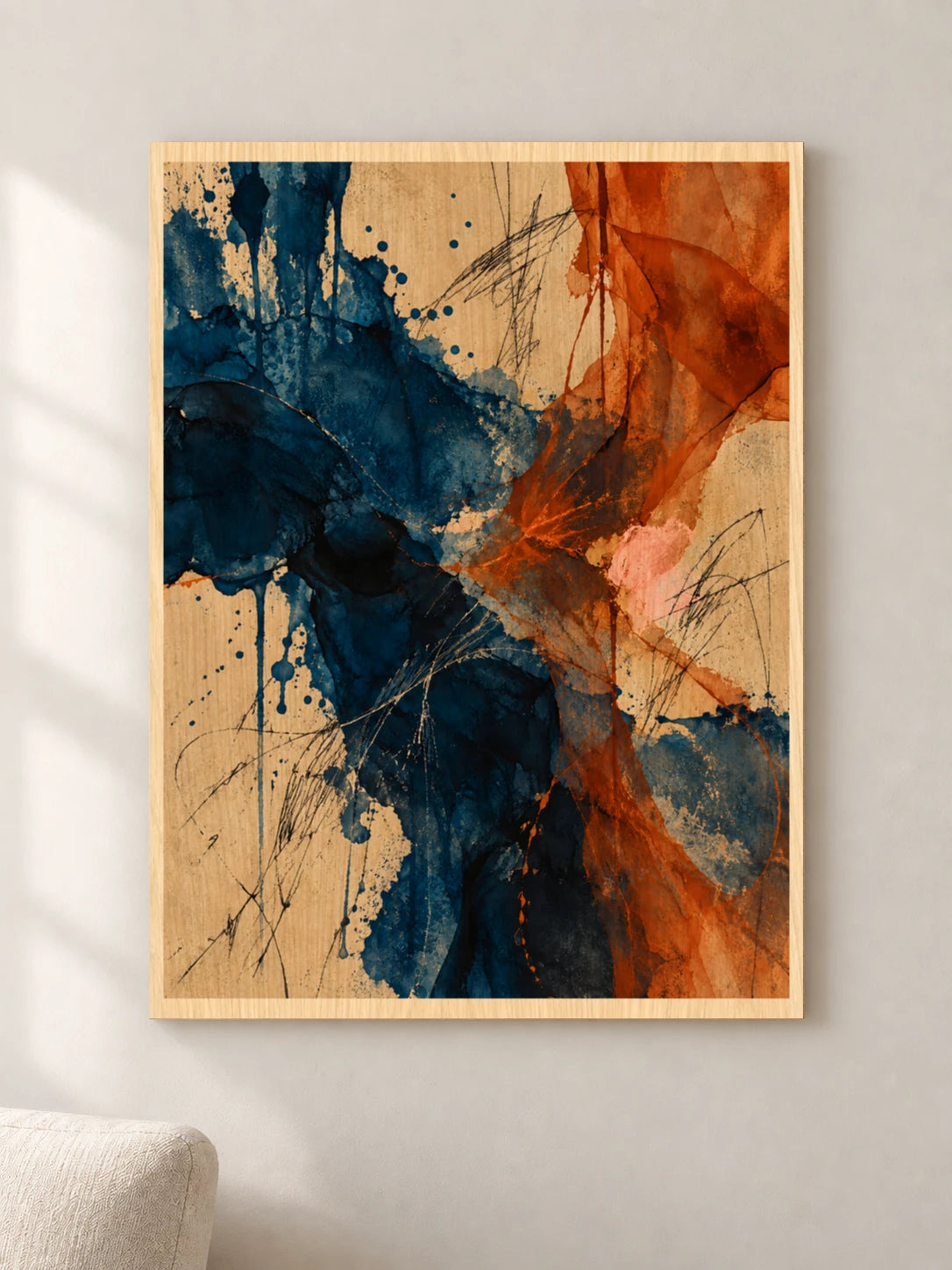 גאות פנימית — פוסטר אמנות מקורי — wood — minimal-room-v3