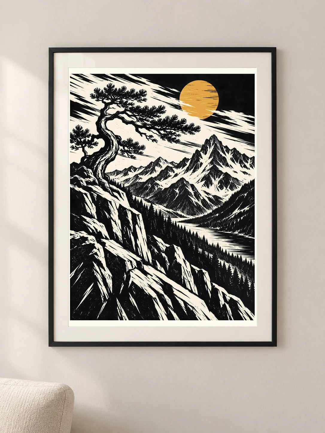 הר ורוח — פוסטר אמנות מקורי — framed — minimal-room-v3