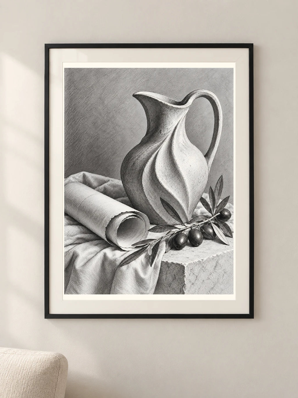 השקט של הסטודיו — פוסטר אמנות מקורי — framed — minimal-room-v3