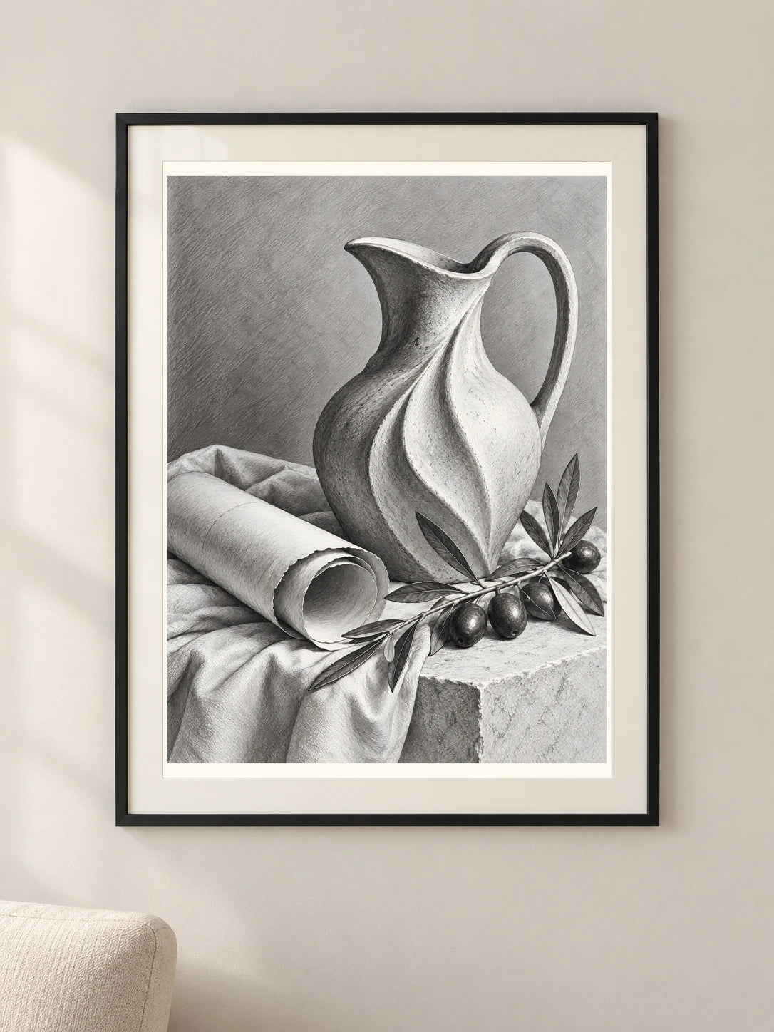 השקט של הסטודיו — פוסטר אמנות מקורי — framed — minimal-room-v3