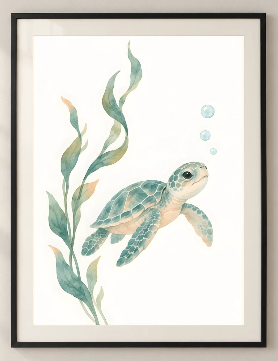 צב קטן בים — detail — minimal-room-v3